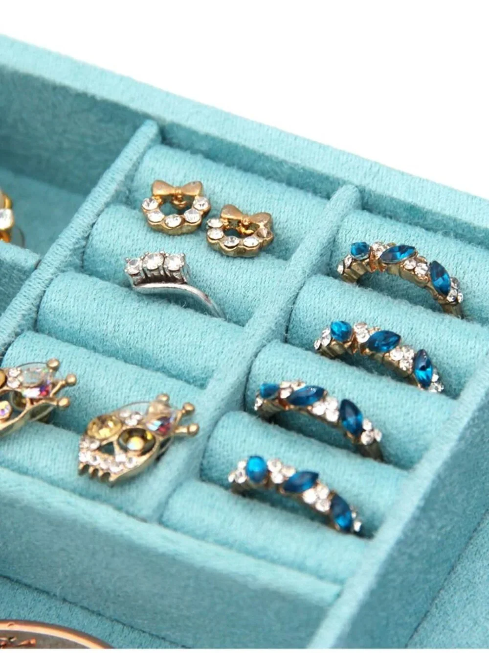 Elegant Two-Layer Jewelry Box Organizer with Lock